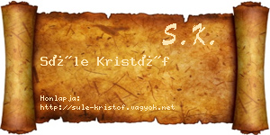 Süle Kristóf névjegykártya