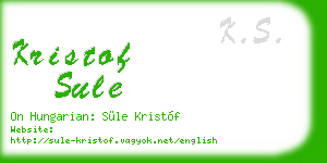 kristof sule business card